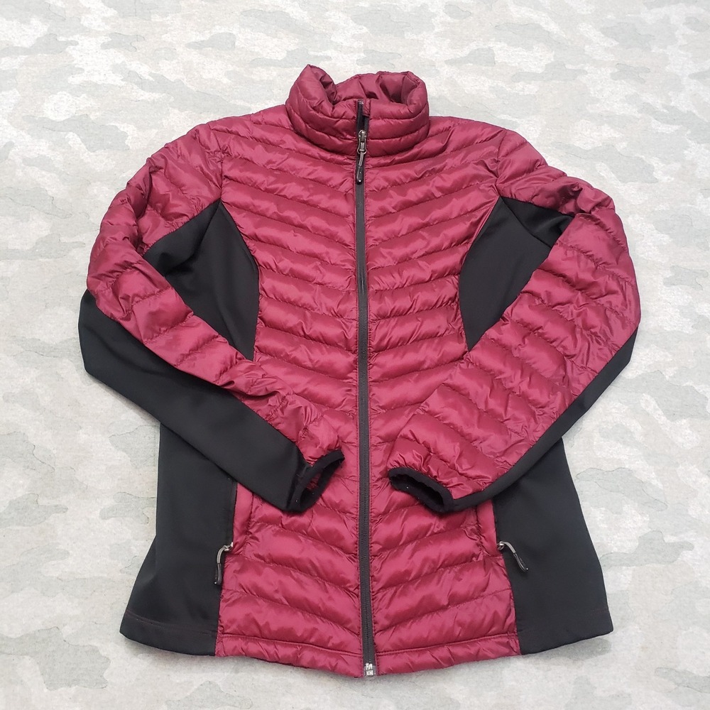 32 Degrees Jacket Womens Small Red Full Zip Pockets Long Sleeve Mock Neck